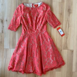 Monique Lhuillier Pink Lace Dress 2